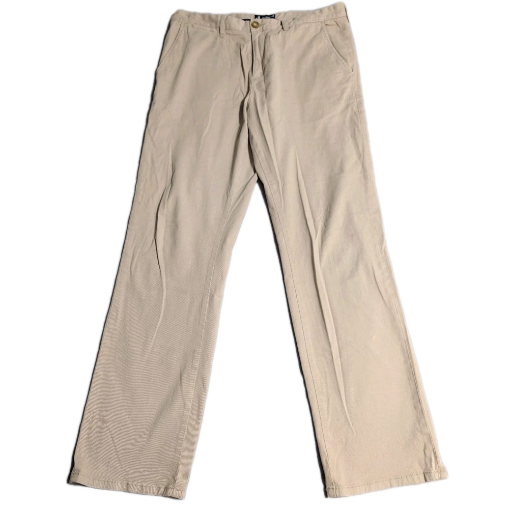 johnnie-O Mens 35x32 Khaki Chino Pants Straight Leg Cotton Stretch Casual